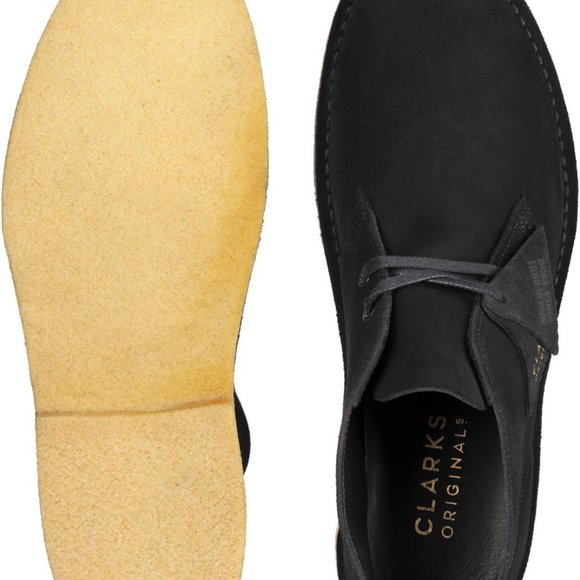 Clarks Mens Desert Boot 221 Black Suede
